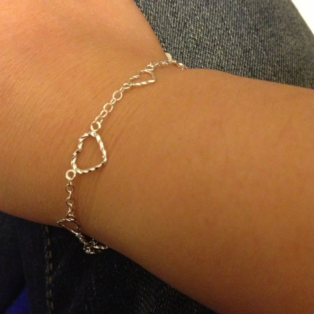 Sterling silver heart bracelet